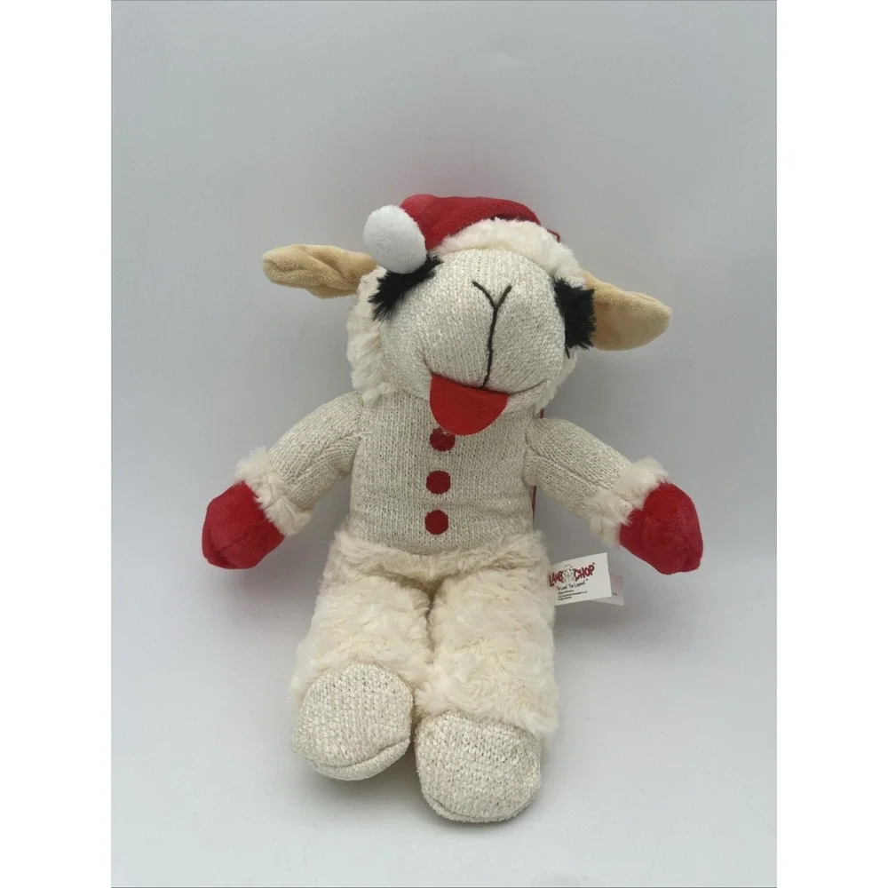 LAMB CHOP PET PLUSH SQUEAK TOY,‎ Santa Multipet Lamb Chop 13
